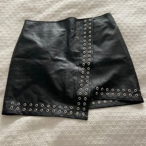 Black leather skirt